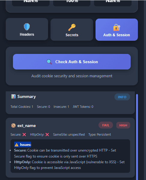 Auth & Session Analysis